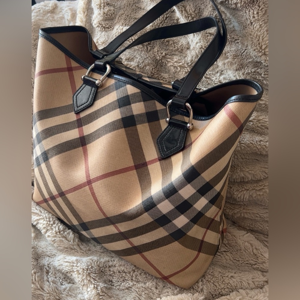 Burberry | Large Women’s Nikki SuperNova Check Tote Bag Handbag Plaid *Luxury - Picture 2 of 16